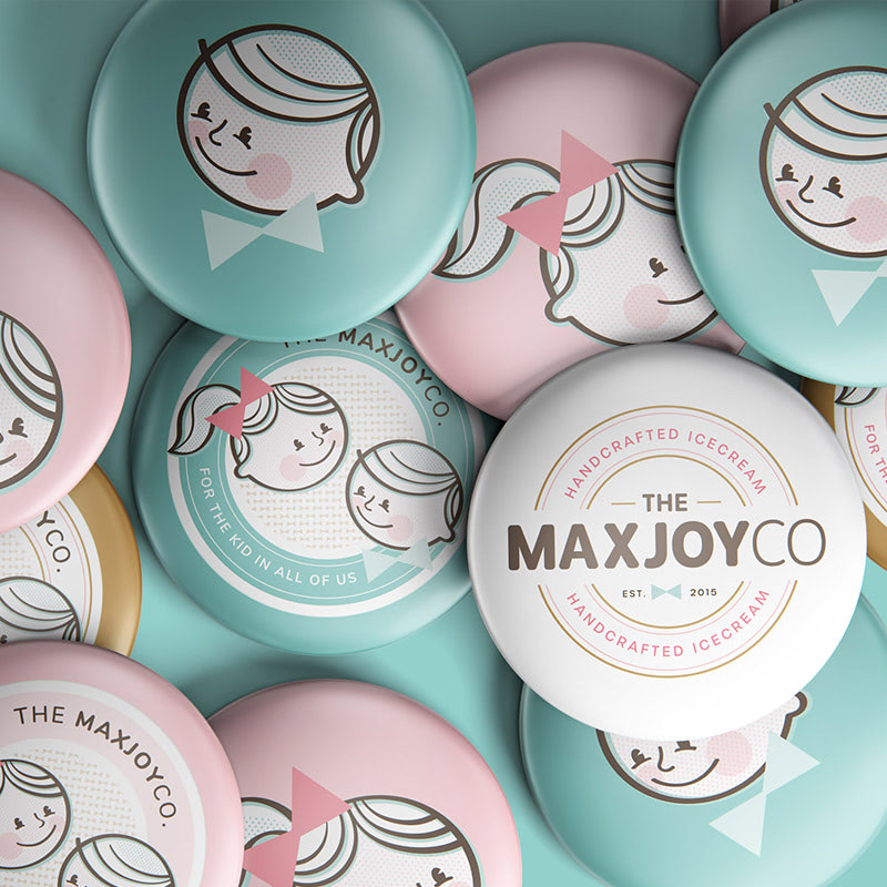 Identity design for the Max Joy Co Ice-cream Shop