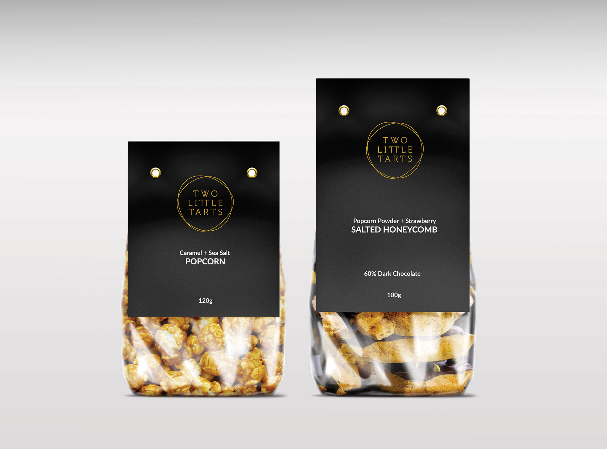 Logo and packaging label design for Two Little Tarts