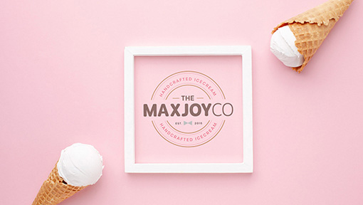 Branding, packaging and environmental graphics for outer Sydney ice-cream store Max Joy